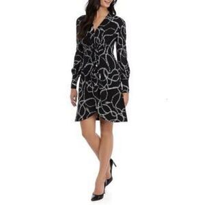 The Limited Crazy Chain side knot long sleeve dress very flattering size L